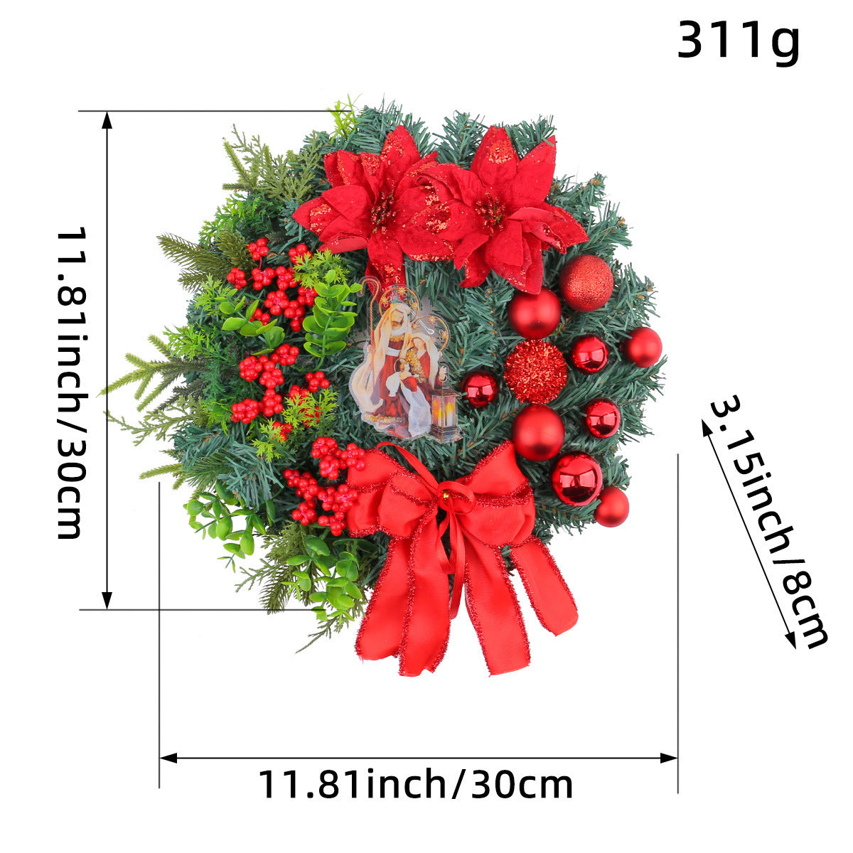 Christmas Light Wreath Door And Window Decoration Vine Ring